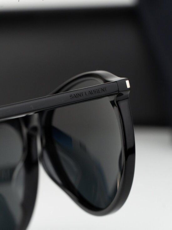 Saint Laurent Women Sunglasses Black Grey Pilot SL667 001 NEW AUTHENTIC main image 4